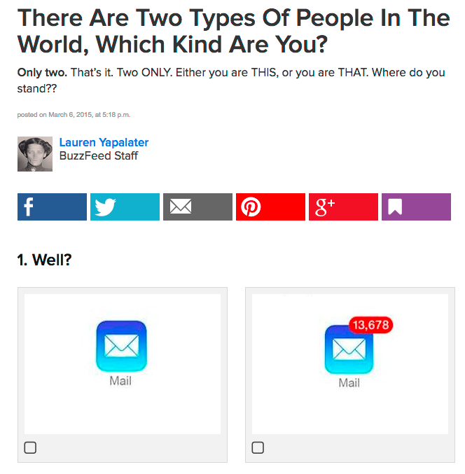Which type of person are you? courtesy BuzzFeed